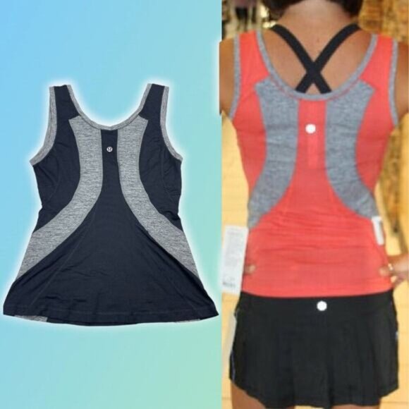 LULULEMON Run: Recharge Tank Sz 4 Black Gray - Picture 2 of 5